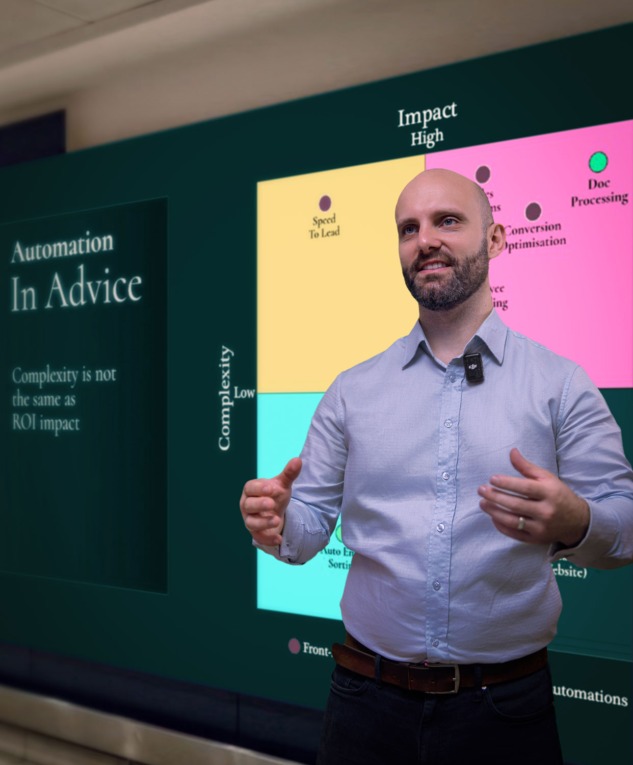 Philip Teale presenting marketing automation