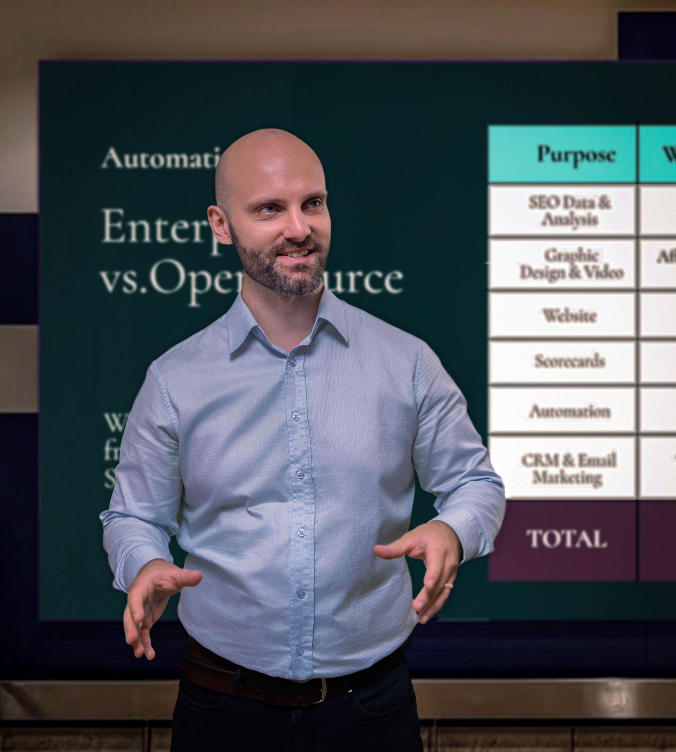Philip Teale in a client meeting