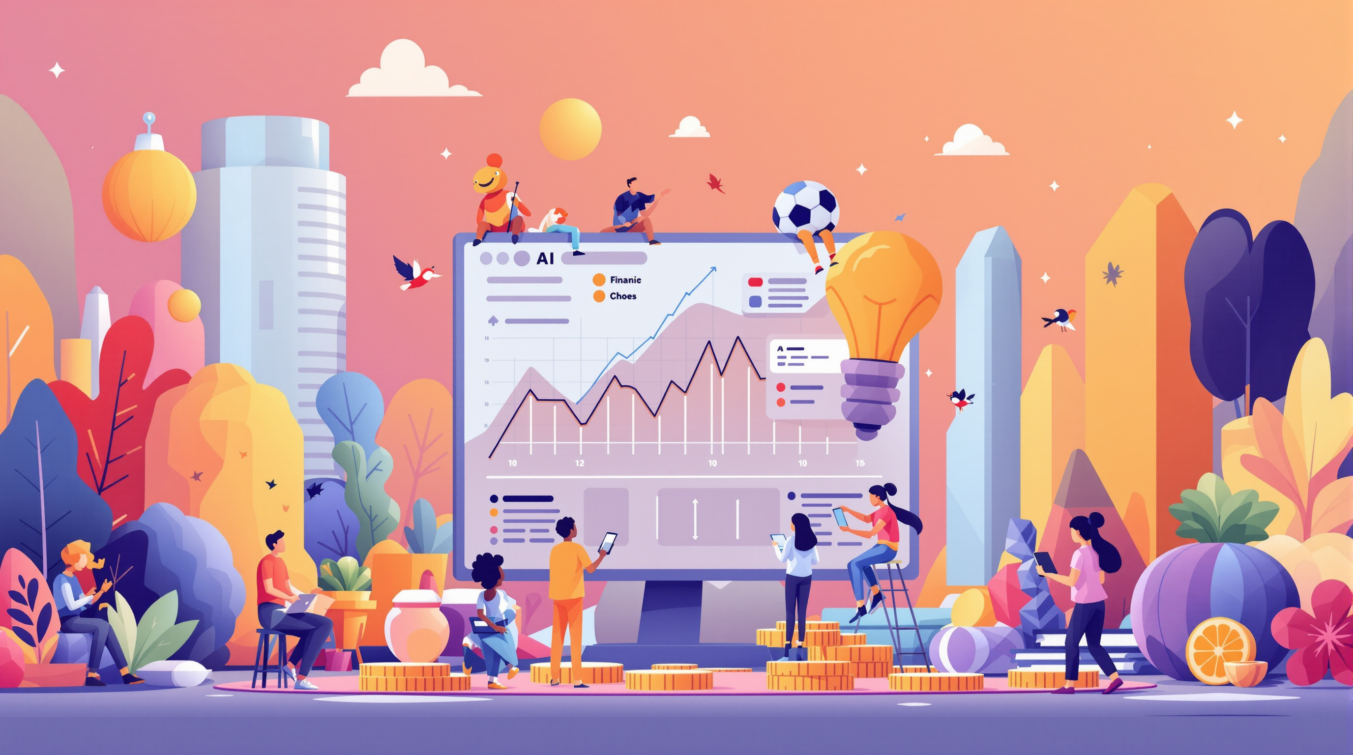 Digital interface showing AI analyzing financial data and compliance guidelines for financial advice firms.